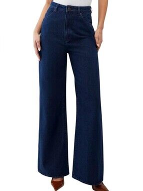 Rolla's Studio Flare High-Rise Wide Leg Jeans Dark Blue Size 27